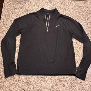 Nike Running Black Textured Quarter-Zip Top